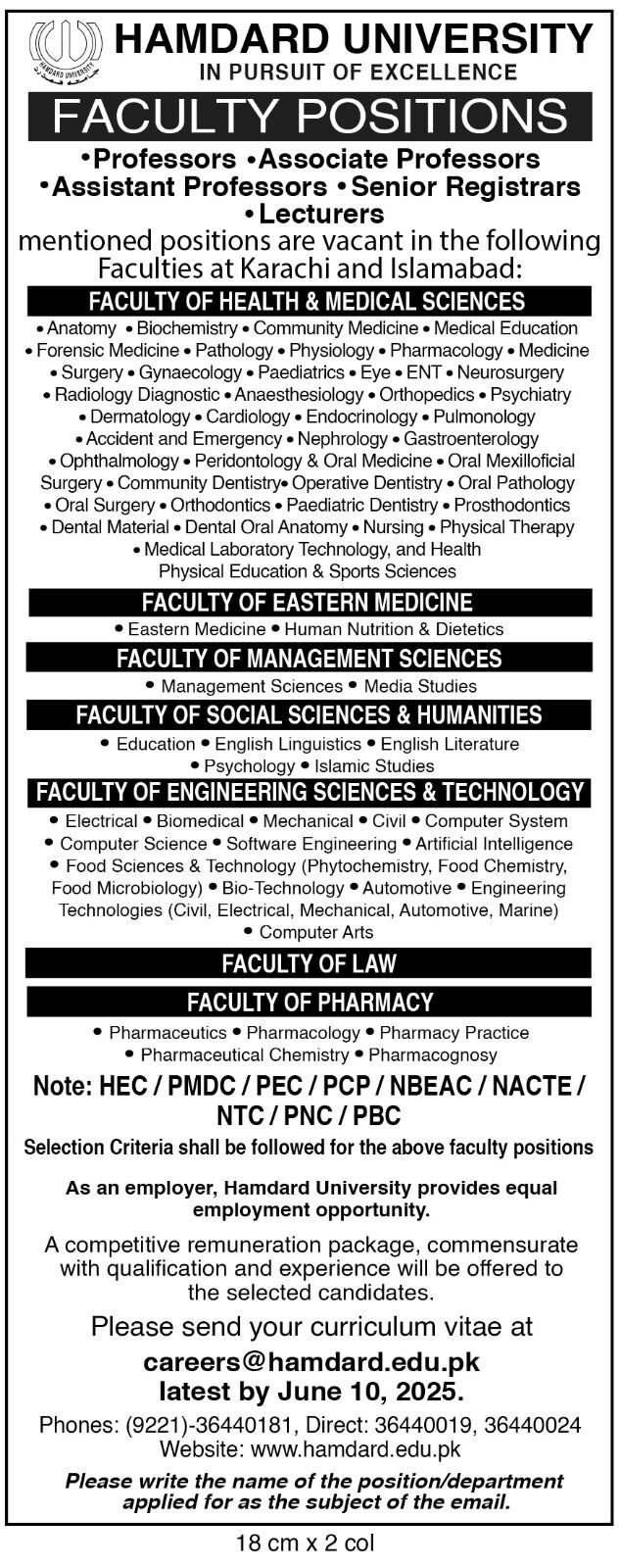 HU Faculty Positions Revised